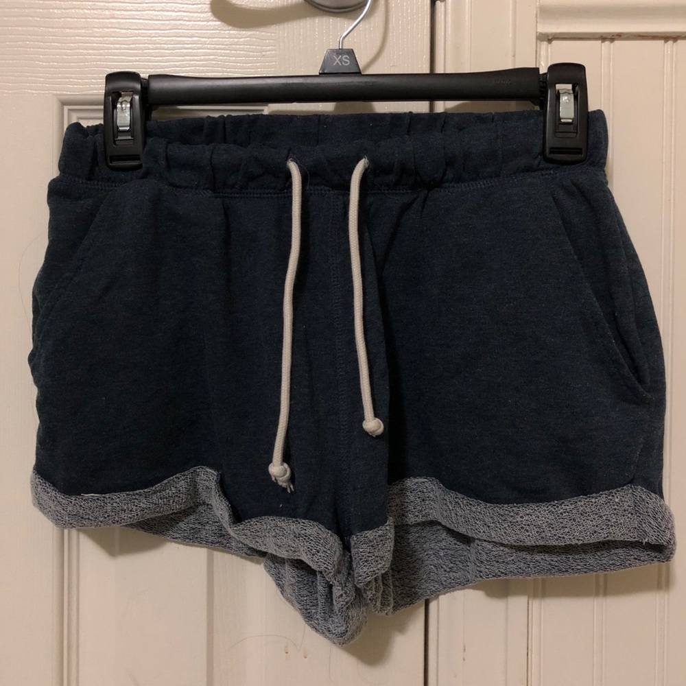 blue sweat shorts